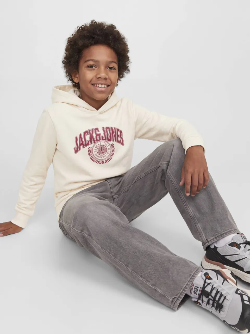 Jack & Jones JUNIOR hoodie met logo - ecru, foto 5