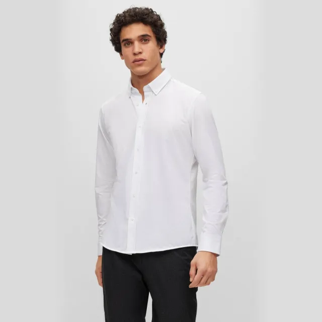 Boss regular fit overhemd - wit
