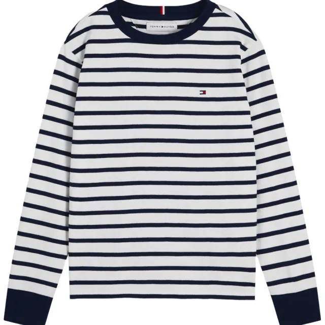 Tommy Hilfiger gestreepte longsleeve donkerblauw donkerblauw/wit, foto 2