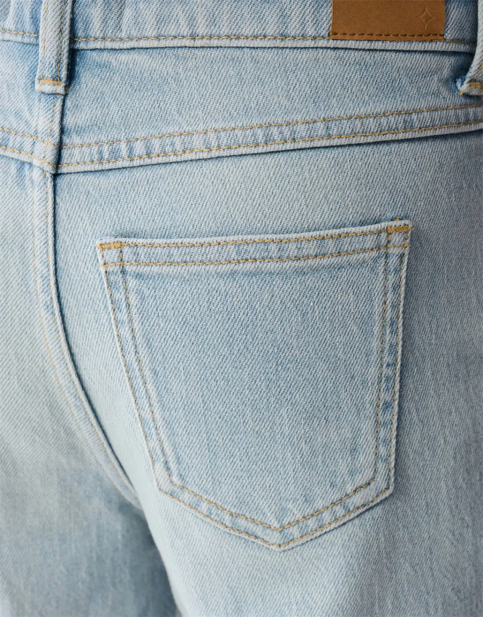 Shoeby high waist barrel jeans met strass steentjes light blue denim, foto 6