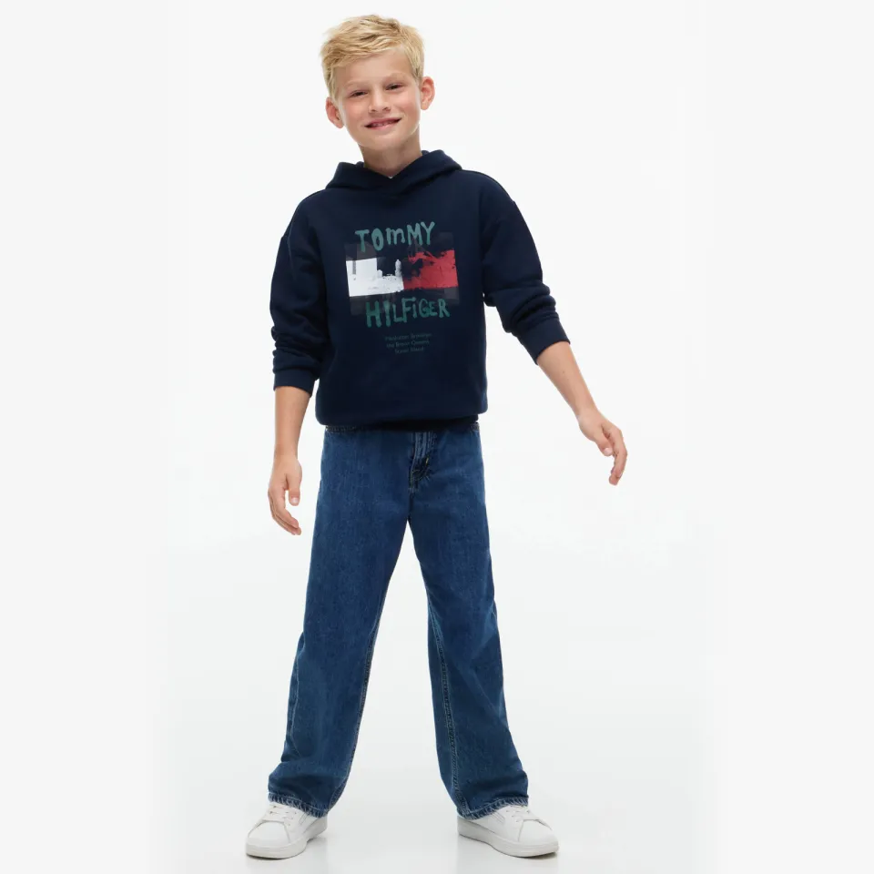 Tommy Hilfiger hoodie met logo - donkerblauw