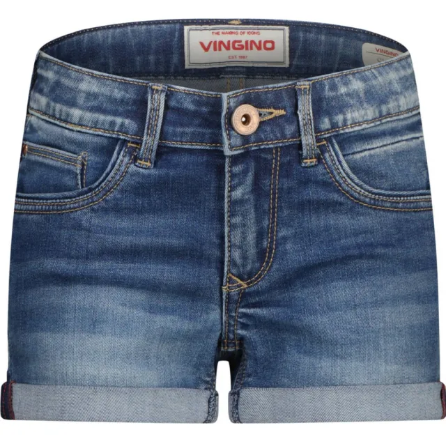 Vingino Damara icon jeansshort middenblauw Mid Blue Wash