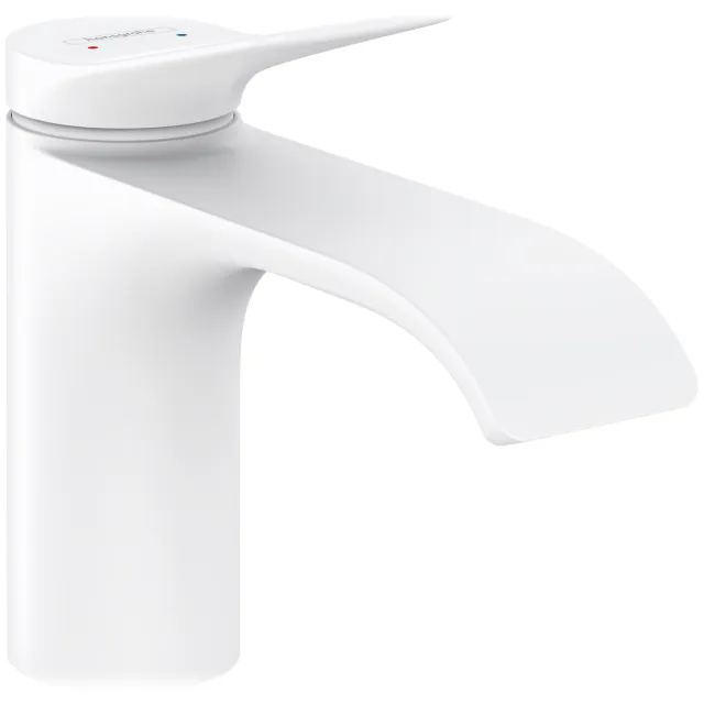 Hansgrohe Vivenis wastafelmengkraan 80 met trekwaste mat wit