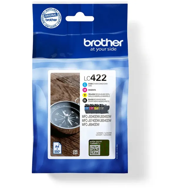 Brother LC-422VAL inktcartridge voordeelverpakking 4 kleuren zwart