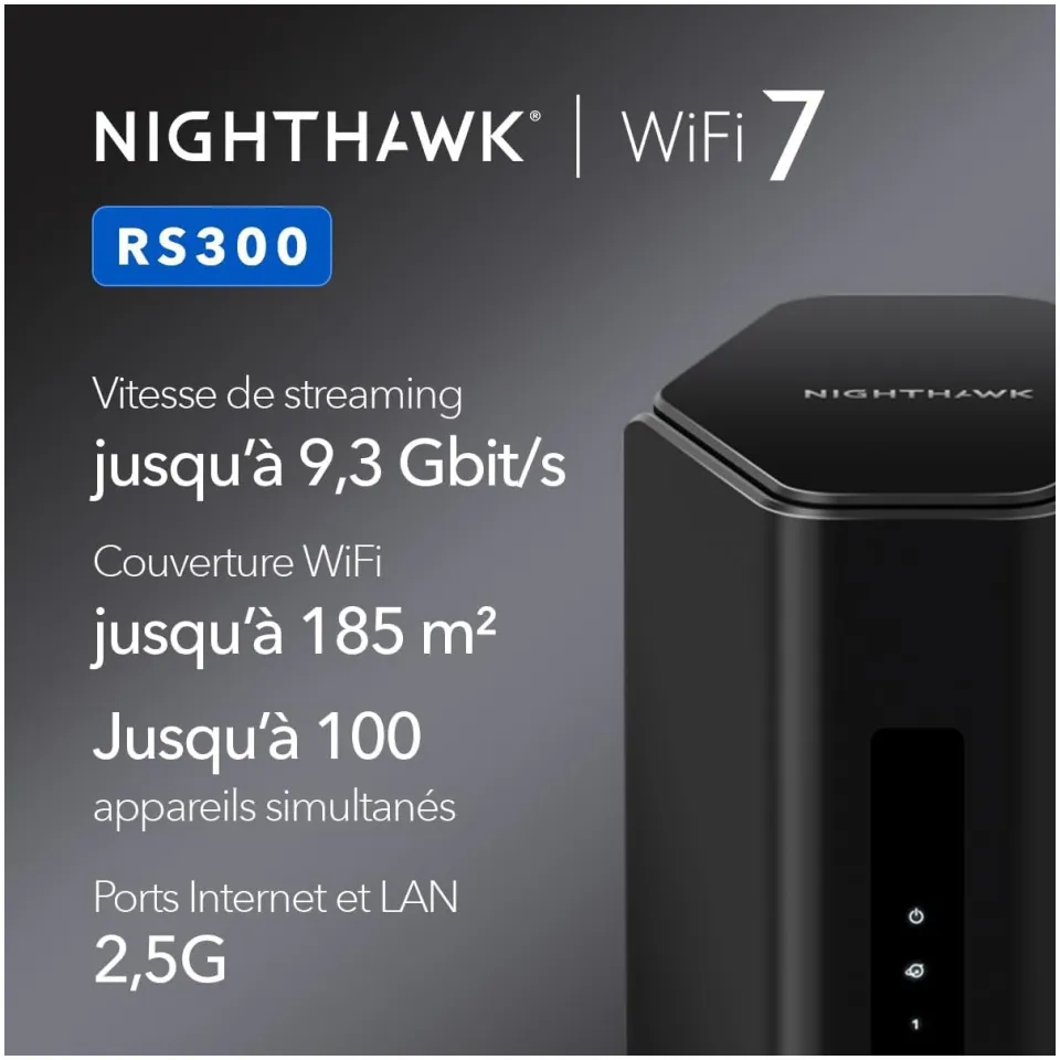 Netgear Nighthawk WiFi 7 Router RS300 (BE9300) Router, foto 3