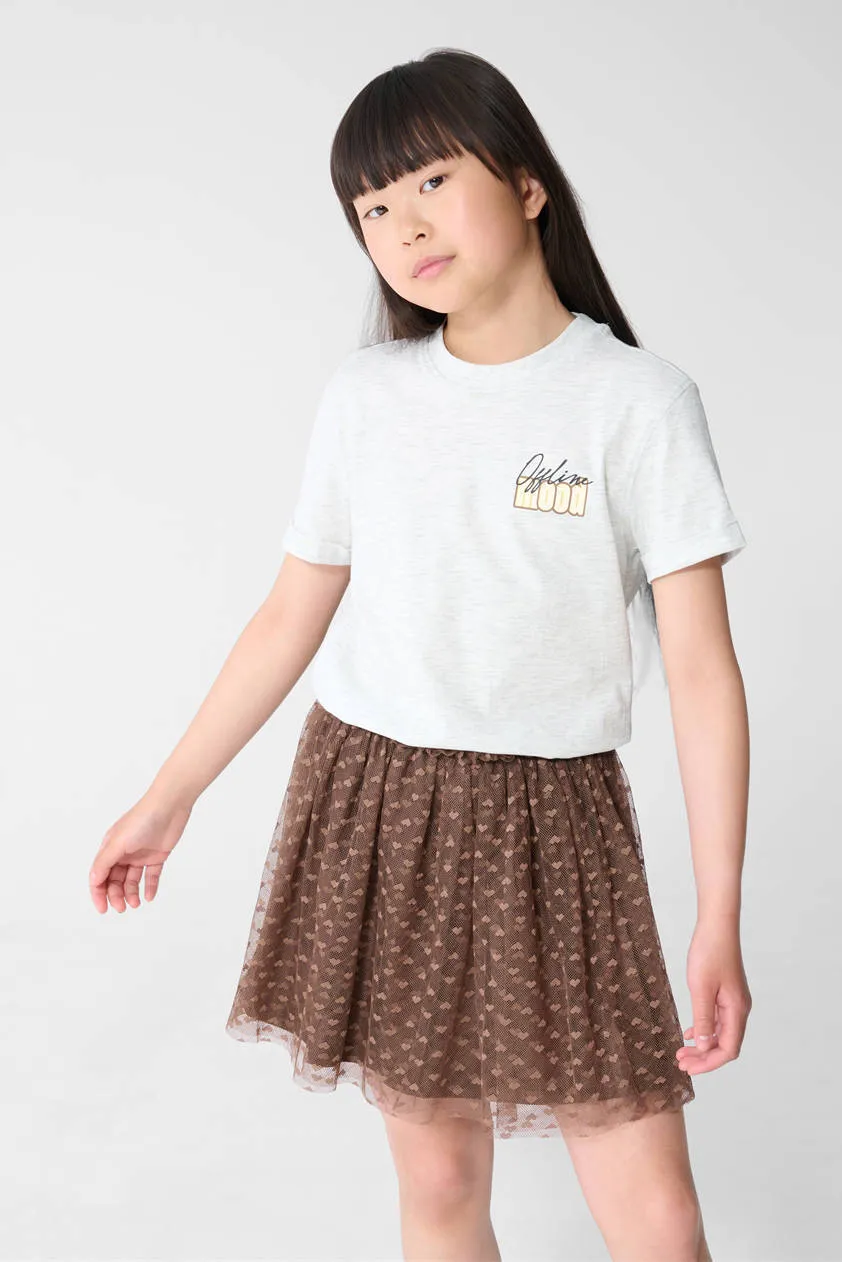 Shoeby T-shirt met print lichtgrijs