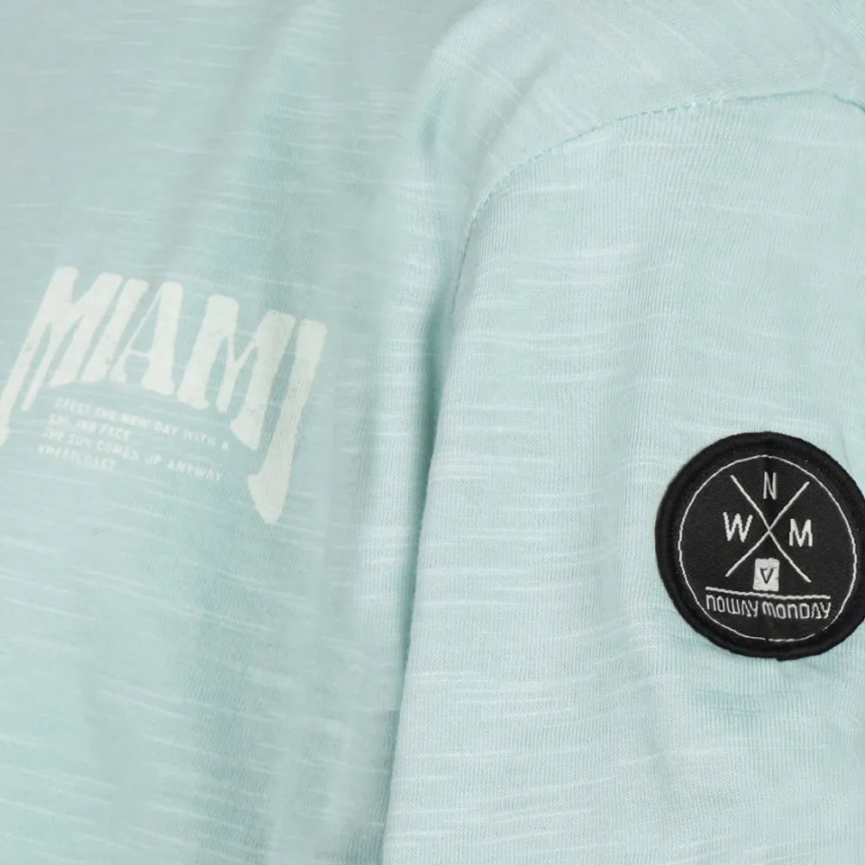 No Way Monday T-shirt met backprint lichtblauw, foto 6