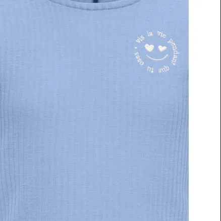 Only T-shirt lichtblauw met textuur, foto 3