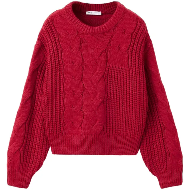 Mango Kids gebreide kabeltrui - rood, foto 2