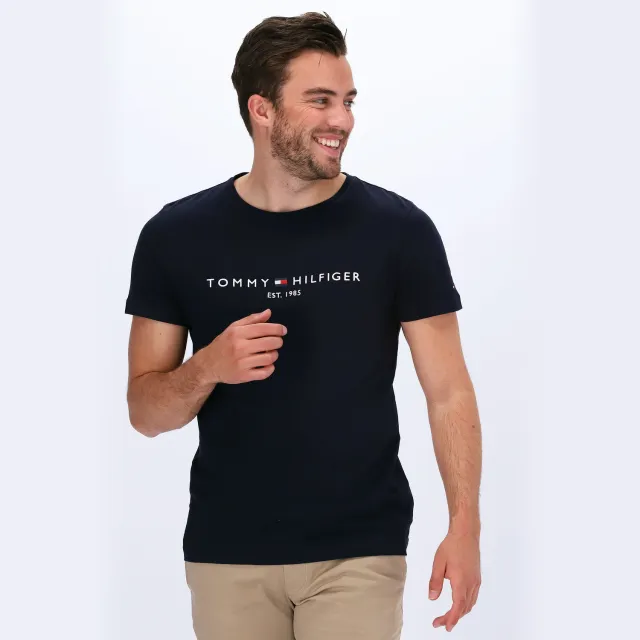 Tommy Hilfiger slim fit T-shirt donkerblauw