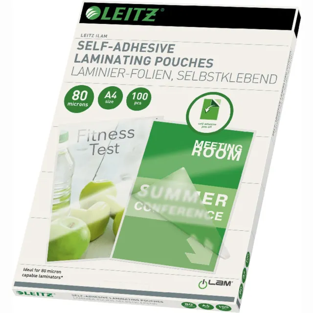 Leitz Lamineerhoes leitz ilam a4 zelfklevend 2x80micron Eva 100 stuks