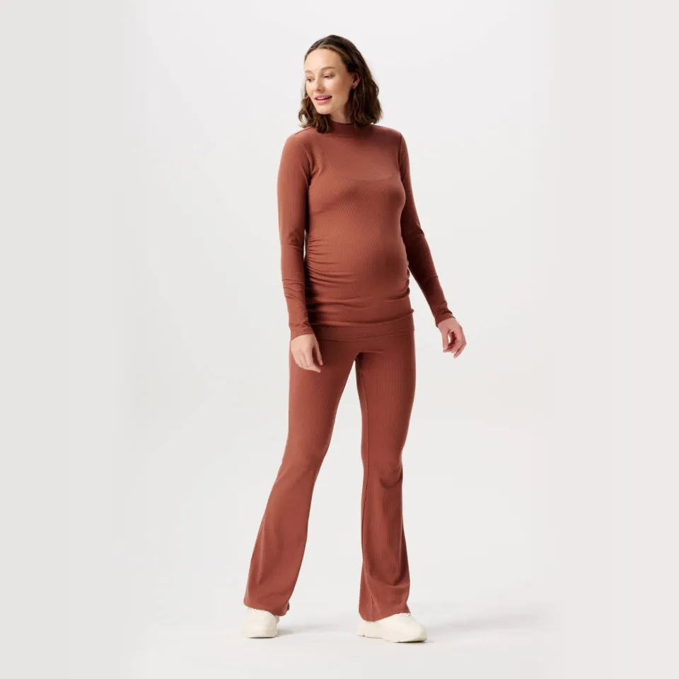 Noppies Sira zwangerschapslongsleeve roodbruin