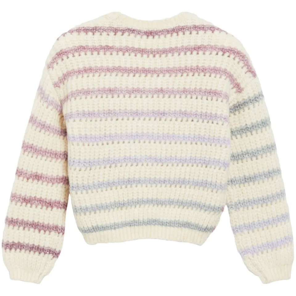 s.Oliver gebreide gestreepte trui - beige/paars/blauw, foto 3