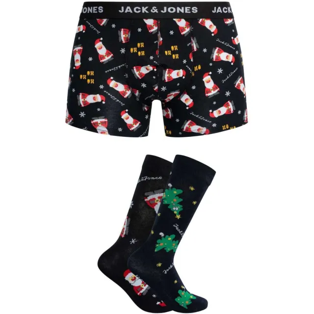 Boxers Jack & Jones Ho Ho Ho Trunks 2 Pack Sokken Geschenkdoos zwart