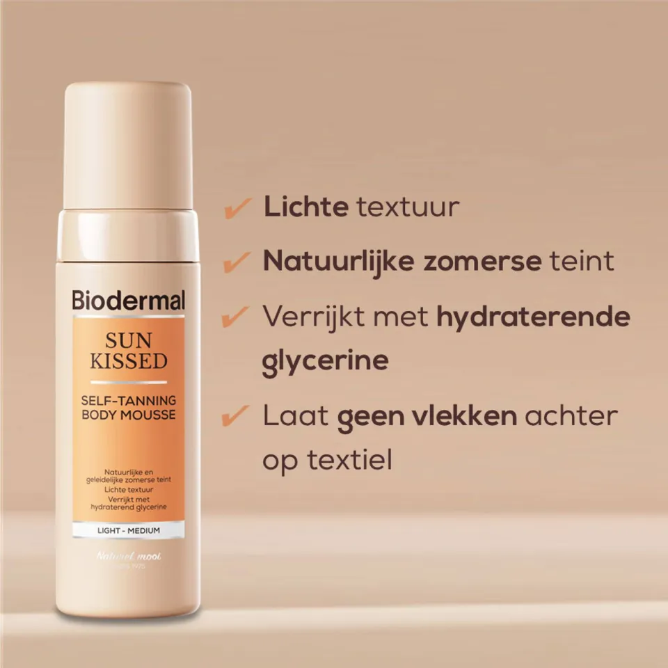 Biodermal Sun Kissed Self-Tanning bodymousse zomers, foto 5