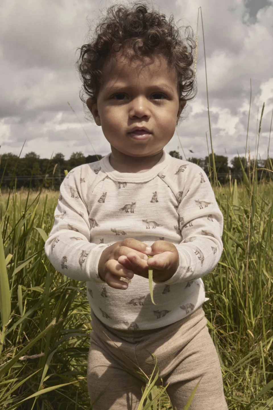Lil' Atelier BABY romper met wol - beige