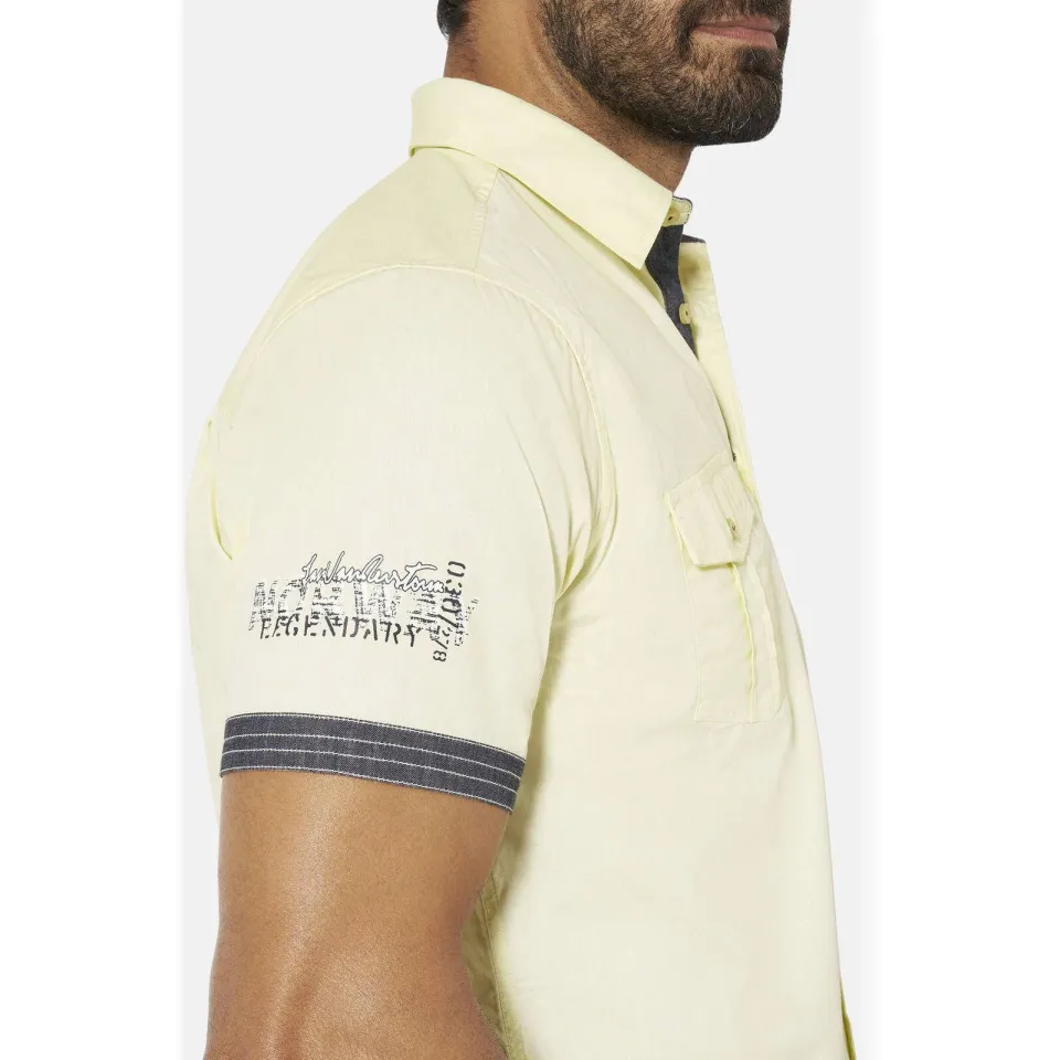 Jan Vanderstorm +FIT Collectie loose casual overhemd Plus lichtgeel, foto 3