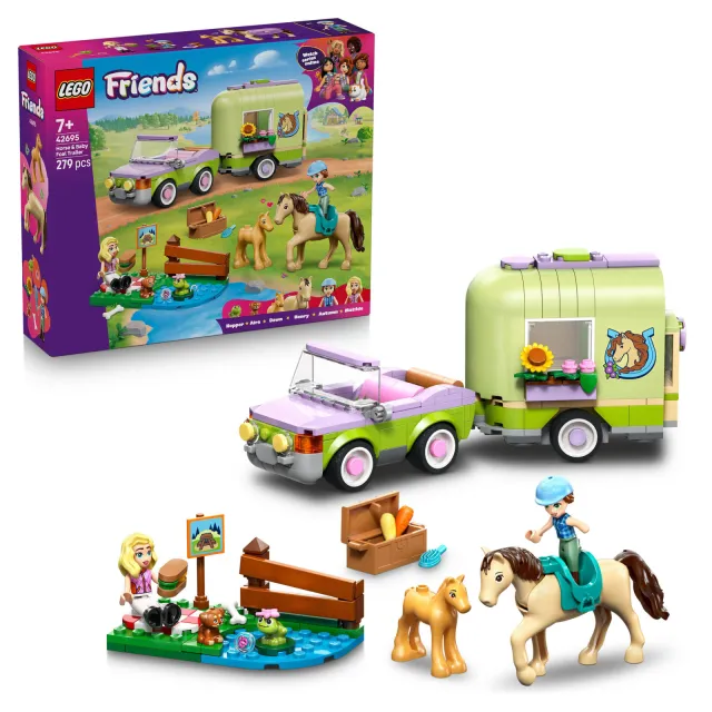 Lego Friends Trailer met Paard en Veulen Speelgoed voor Kinderen 42695