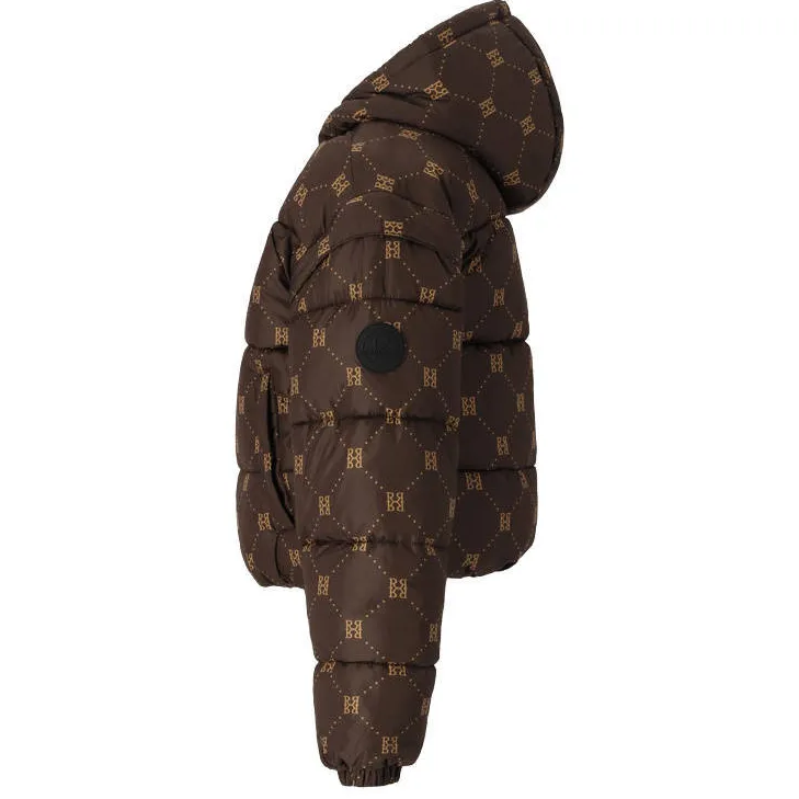 Retour Jeans Deb gewatteerde puffer winterjas met print donkerbruin, foto 5