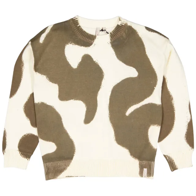 LEVV katoenen sweater met print - taupe Taupe/ecru