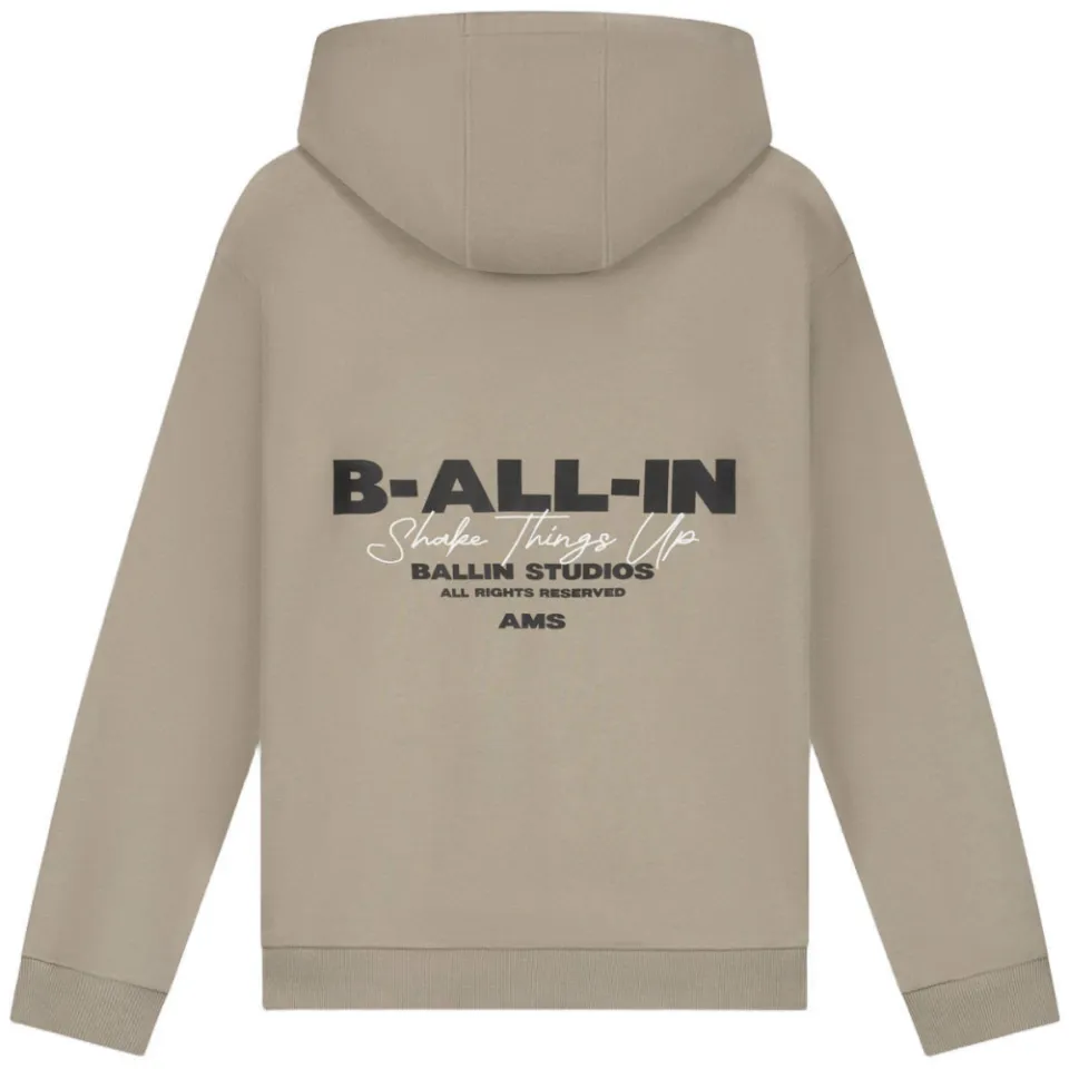 Ballin hoodie met backprint - taupe, foto 3