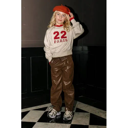 Like Flo oversized sweater met print - beige/rood, foto 4