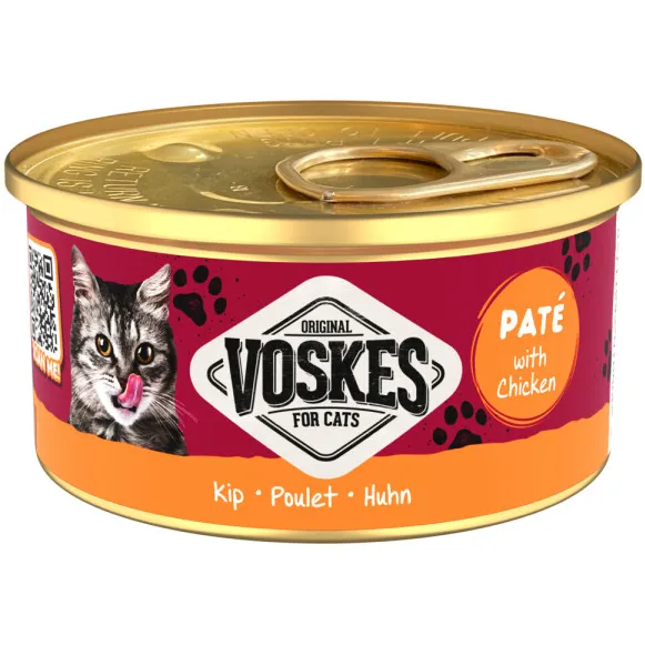 Voskes paté kip natvoer kat 24 x 85 g