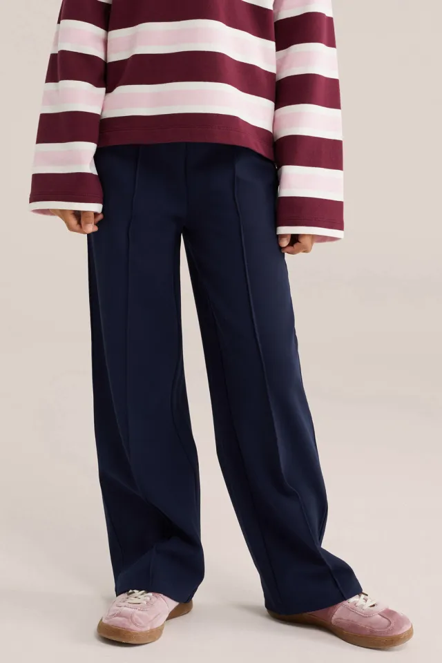 WE Fashion loose casual broek donkerblauw, foto 3