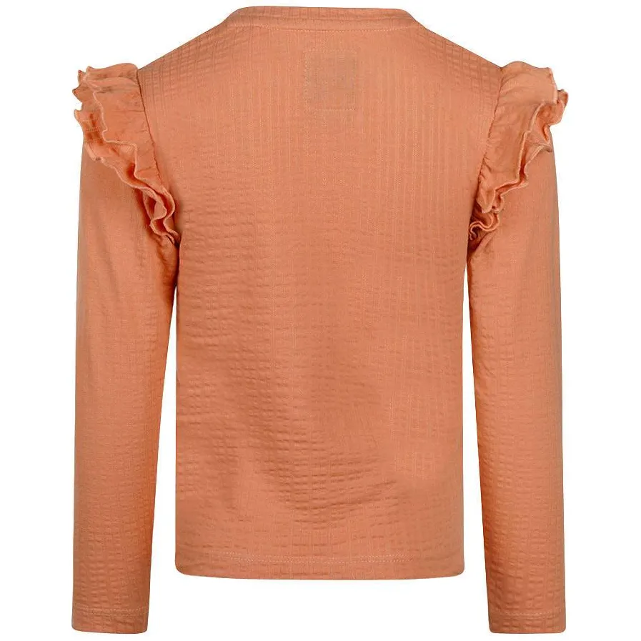 Koko Noko longsleeve met ruches oranje, foto 3