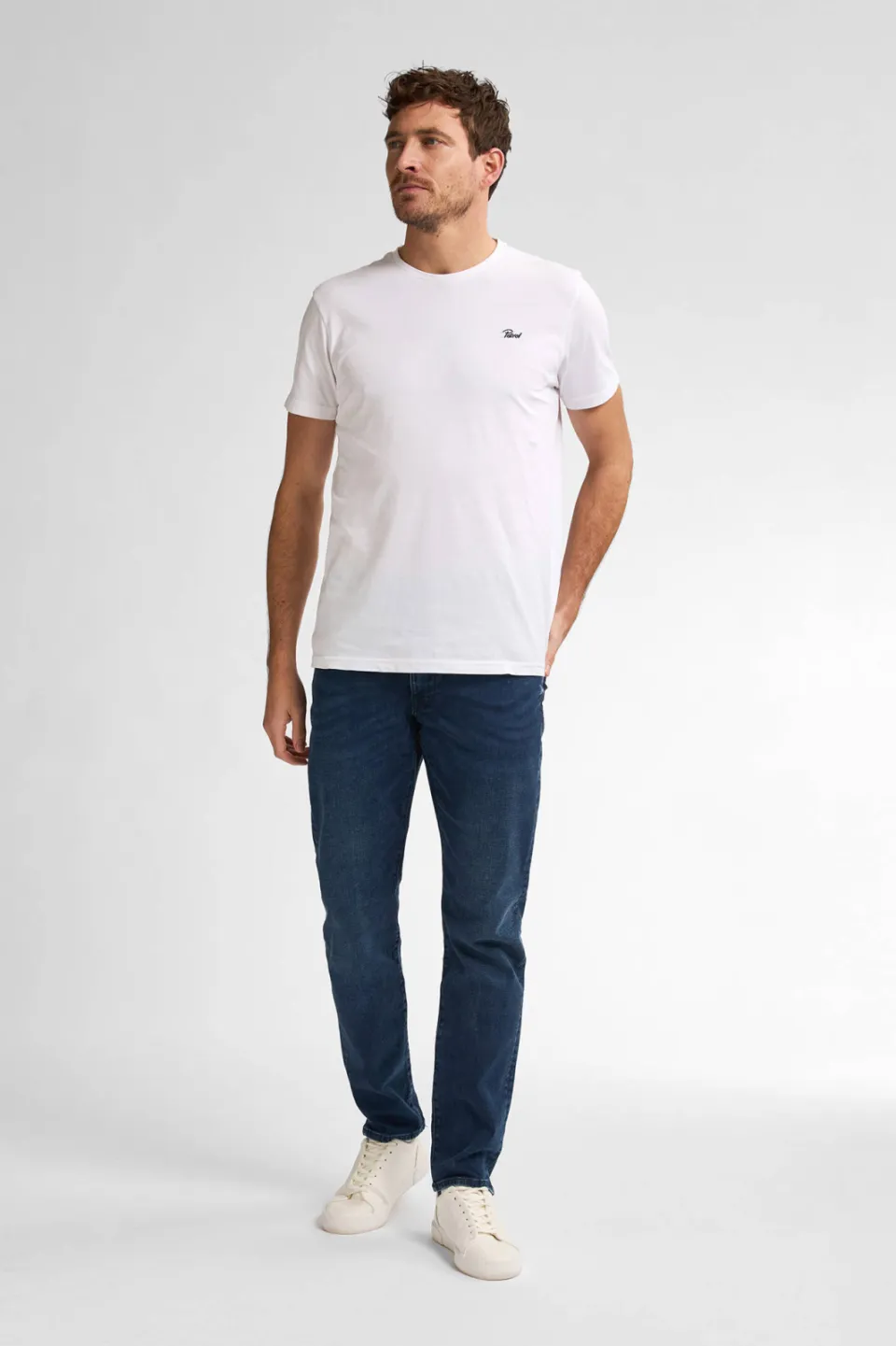 Petrol Industries slim fit jeans SEAHAM met riem cloudy sky Donker gecoat