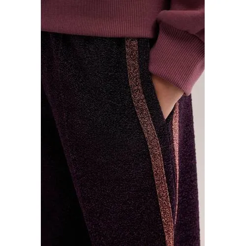 WE Fashion loose fit casual broek met glitters paars, foto 4
