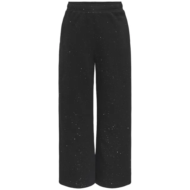 Only KIDS ONLY GIRL wide leg joggingbroek met glitters en print - zwart