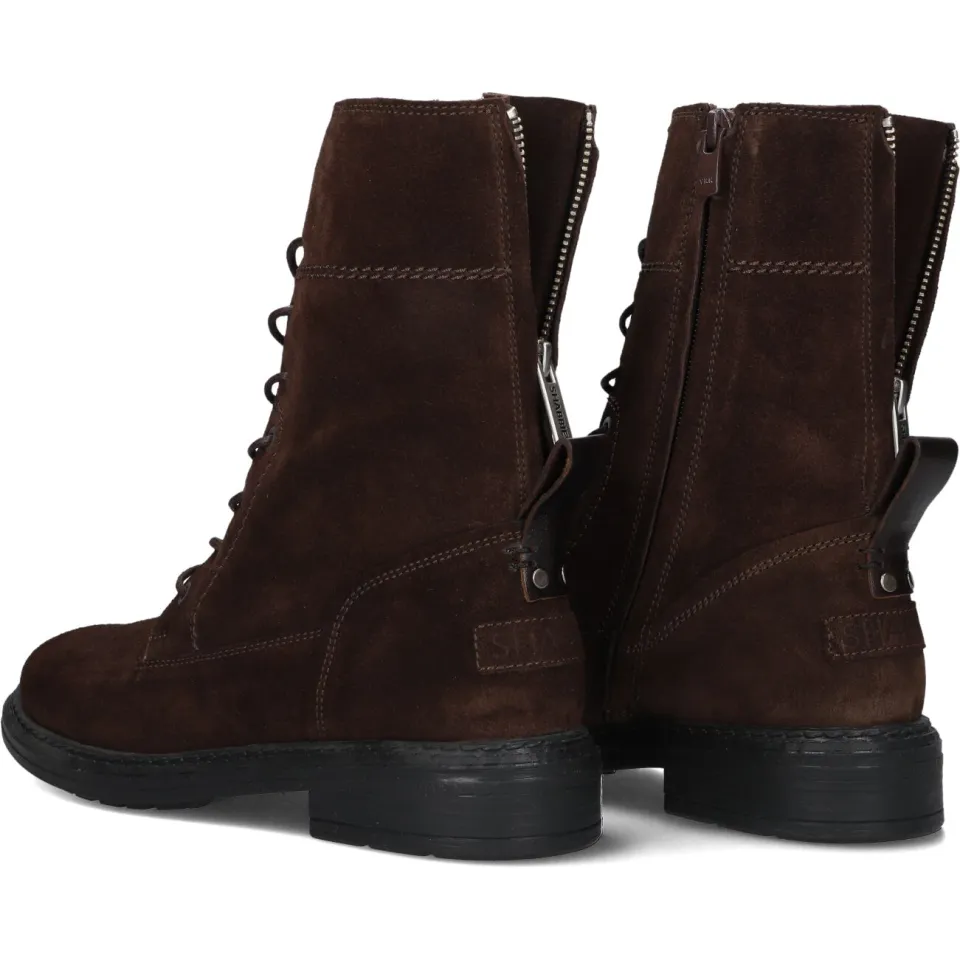 Shabbies Amsterdam Duck Lacey New suède veterlaars donkerbruin, foto 4