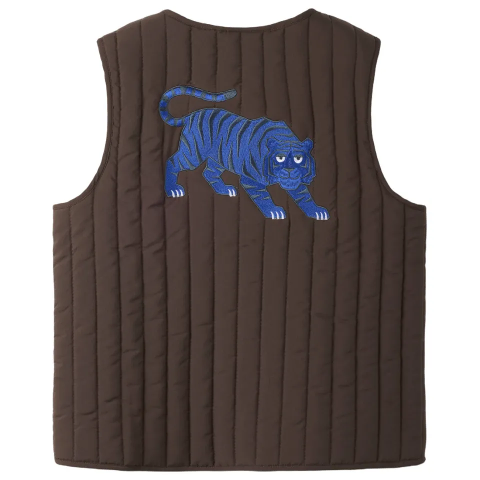 NAME IT MINI quilted gilet met borduursels en backprint - donkerbruin, foto 3