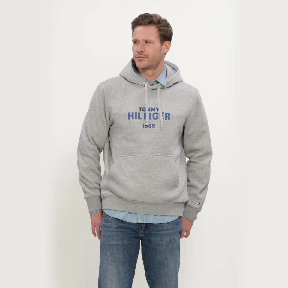 Tommy Hilfiger hoodie met logo-opschrift light grey heather