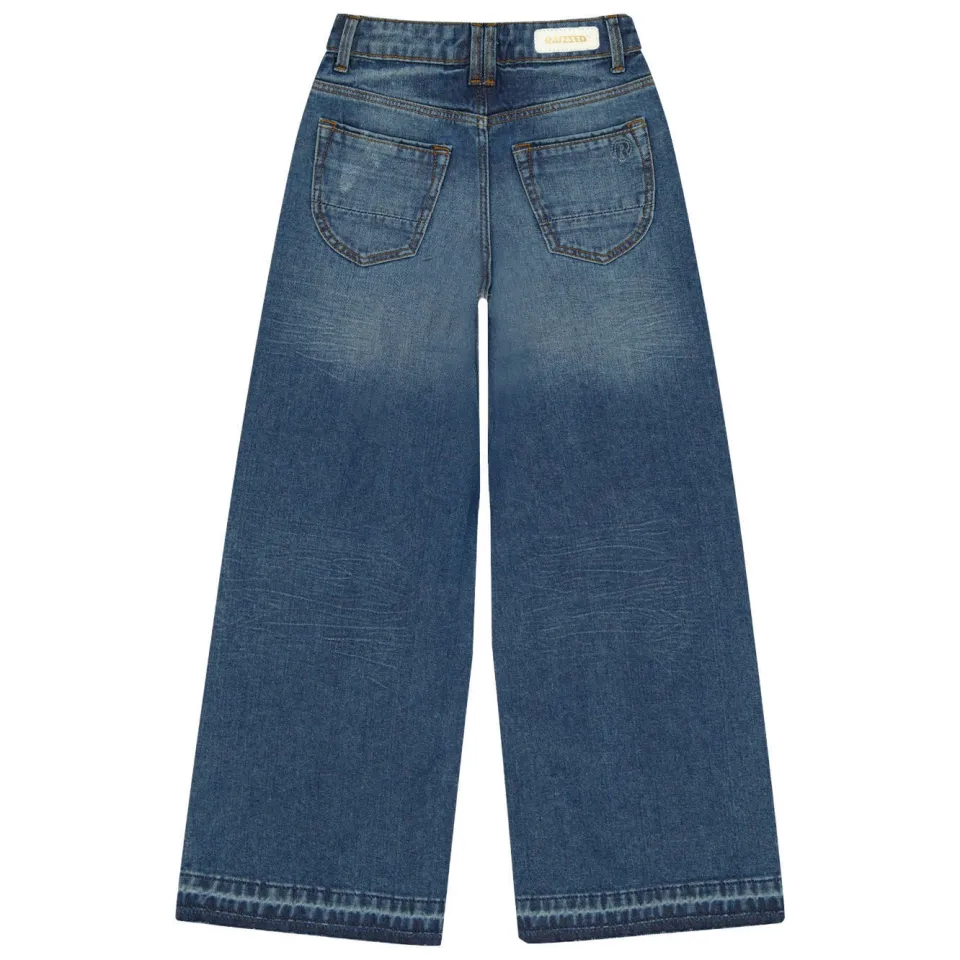 Raizzed Monaco Crafted ripped wide leg jeans met slijtage - middelblauw vintage blue, foto 3