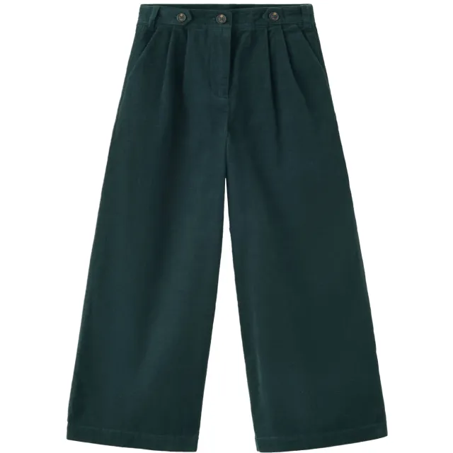 Mango corduroy casual broek donkergroen