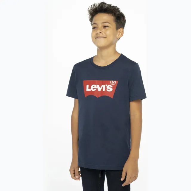 Levi's Kids T-shirt Batwing met logo donkerblauw