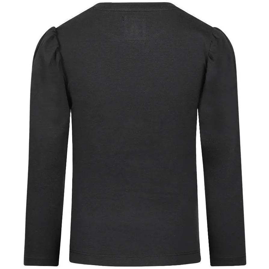 Koko Noko rechtvallende longsleeve met pofmouwen zwart, foto 3