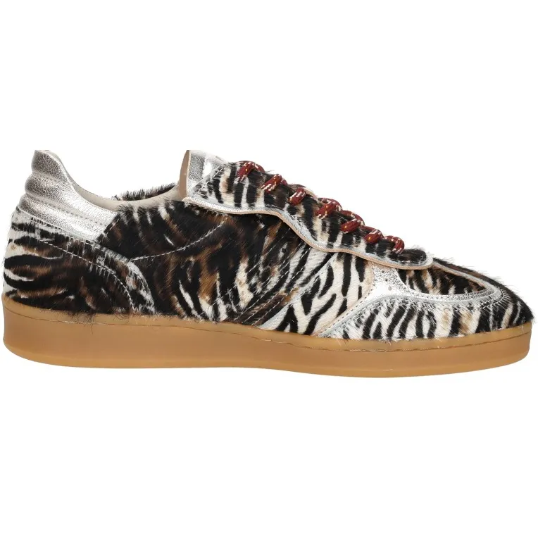 Piedi Nudi Imola lage sneakers zwart en wit Donkerbruin