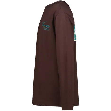 Vingino oversized longsleeve met backprint donkerbruin donkerbruin/blauw, foto 3