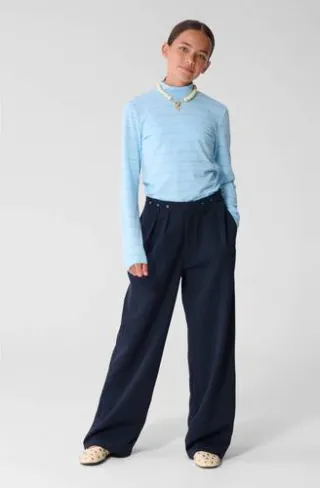 Shoeby gestreepte longsleeve lichtblauw, foto 3