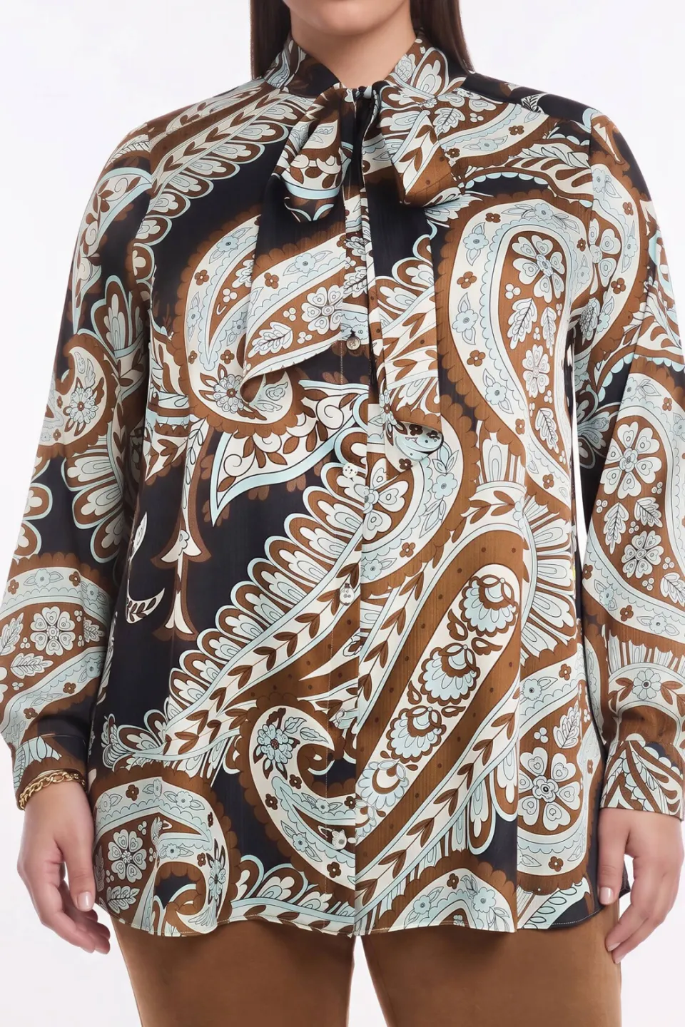 Yoek Paisley blouse blauw, foto 6