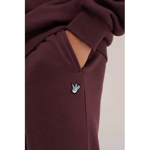 WE Fashion sweat tapered joggingbroek donkerrood, foto 4