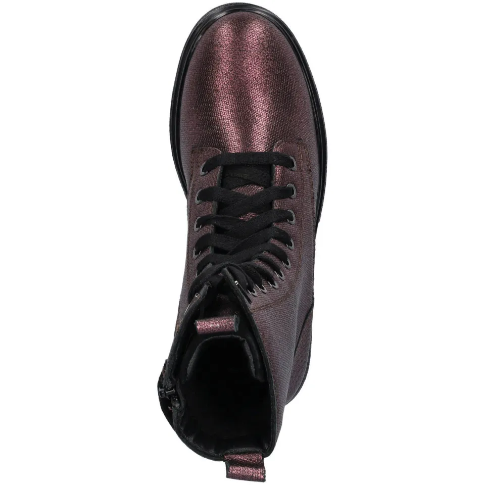 Nelson Kids leren enkelboots met profielzool - aubergine metallic, foto 5