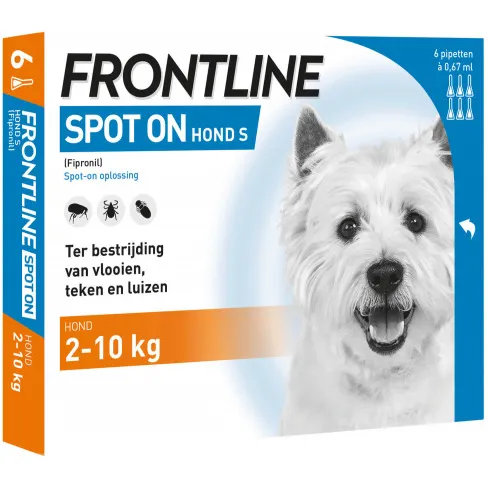 Frontline spot-on anti-vlooienmiddel voor de hond S (2 - 10 kg) 6 pipetten