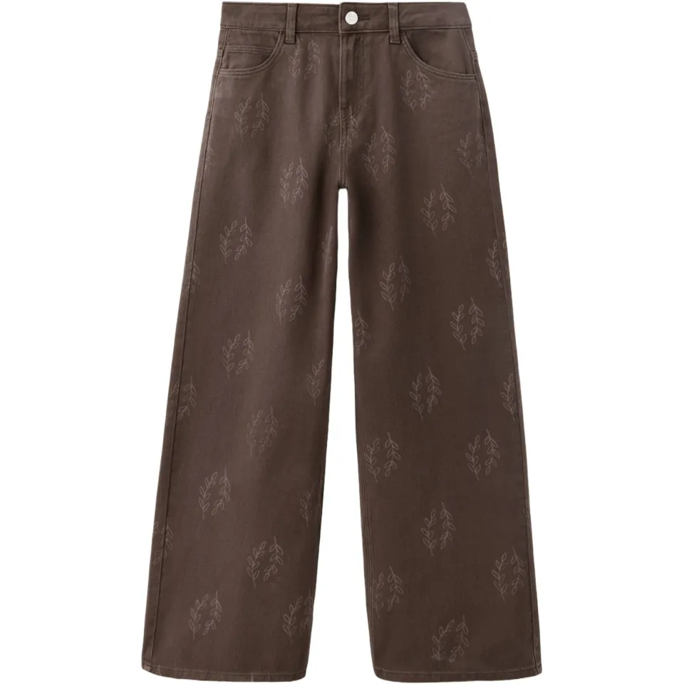 Mango Kids wide leg jeans met print - bruin, foto 2