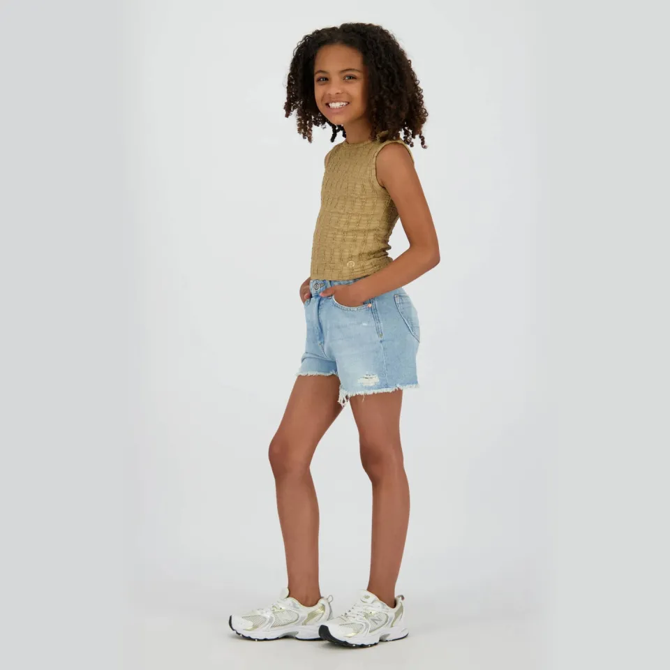 Raizzed high waist jeansshort lichtblauw denim, foto 4