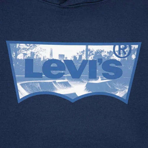 Levi's Kids hoodie met tekst - donkerblauw Sweater Tekst, foto 3