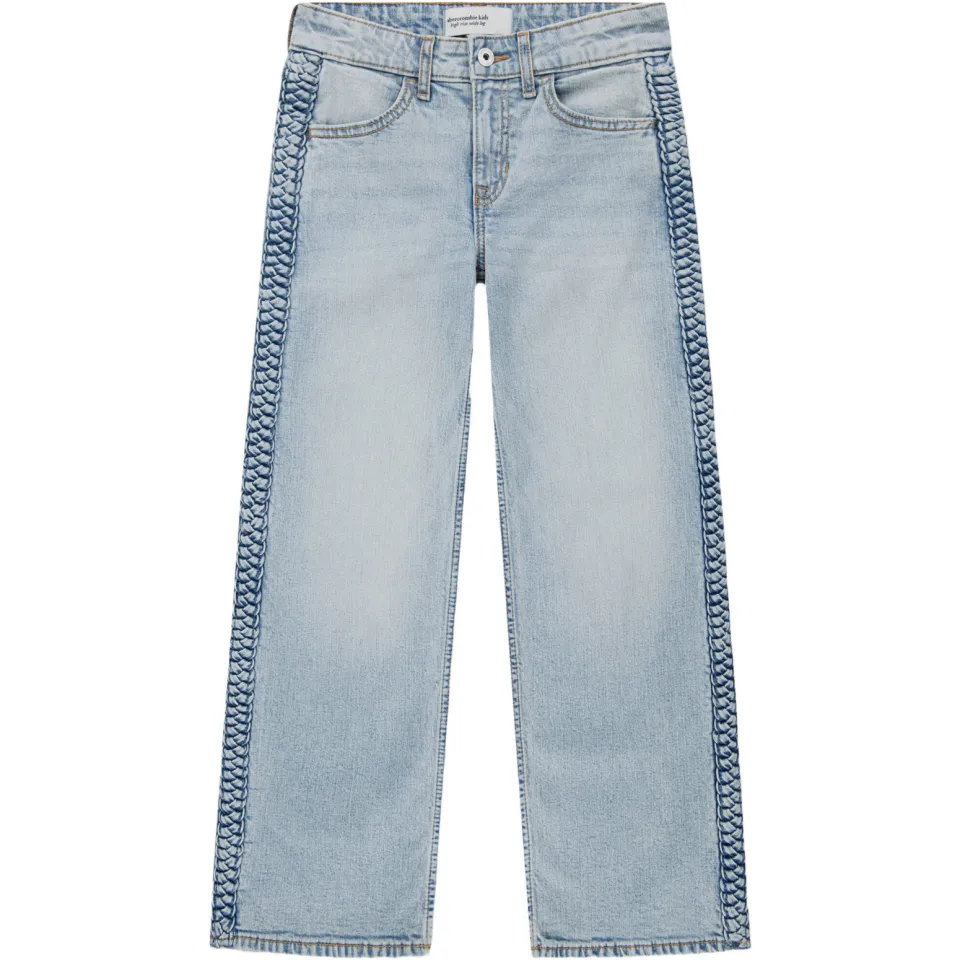 Abercrombie & Fitch wide leg jeans - lichtblauw, foto 3